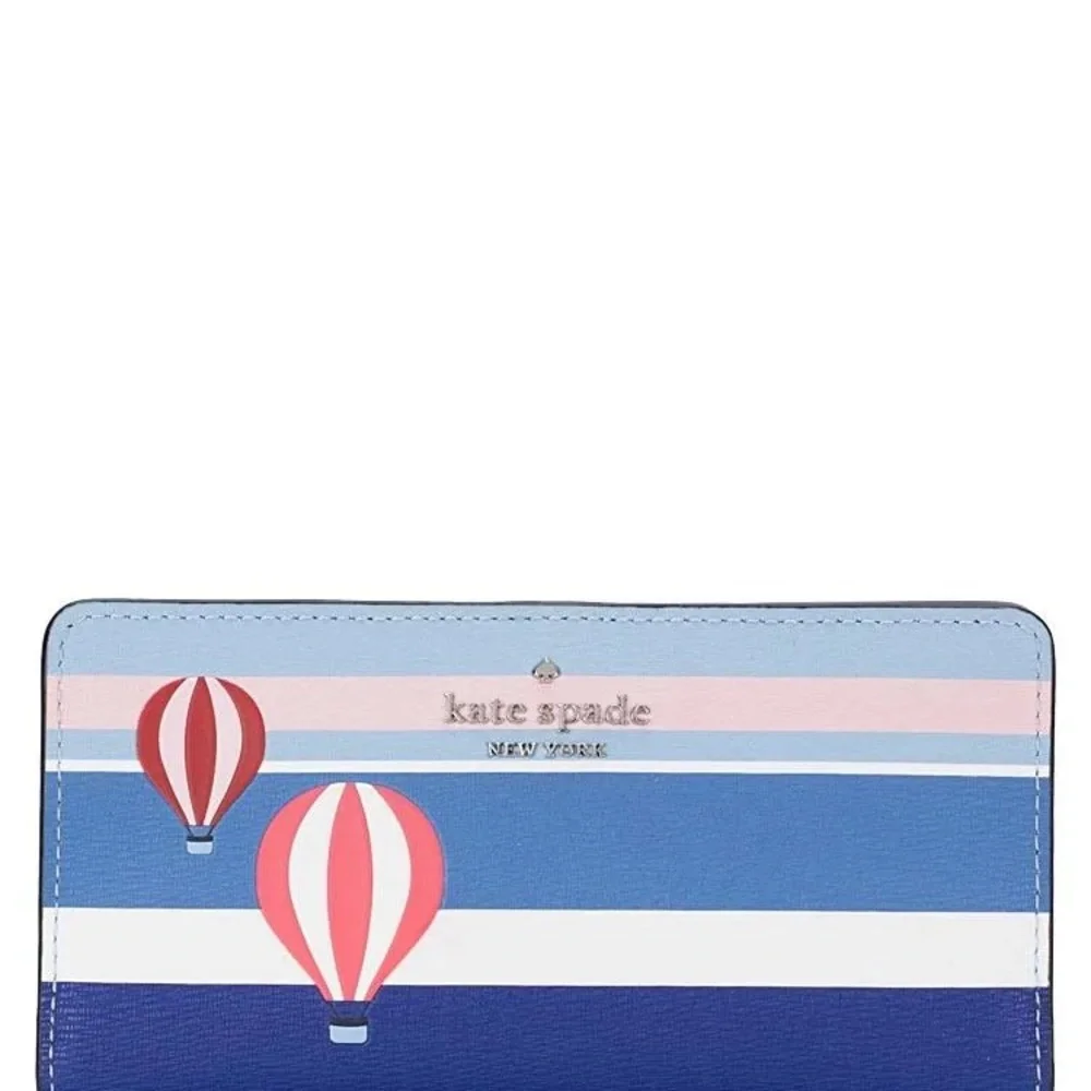 Kate Spade Hot Air Balloon Large Slim Bifold Wallet EUC